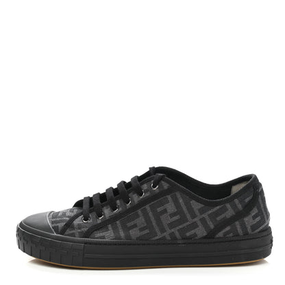 Fendi Fabric Jacquard Rubber FF Mens Domino Sneakers 11 Asfalto Black 1 of 10