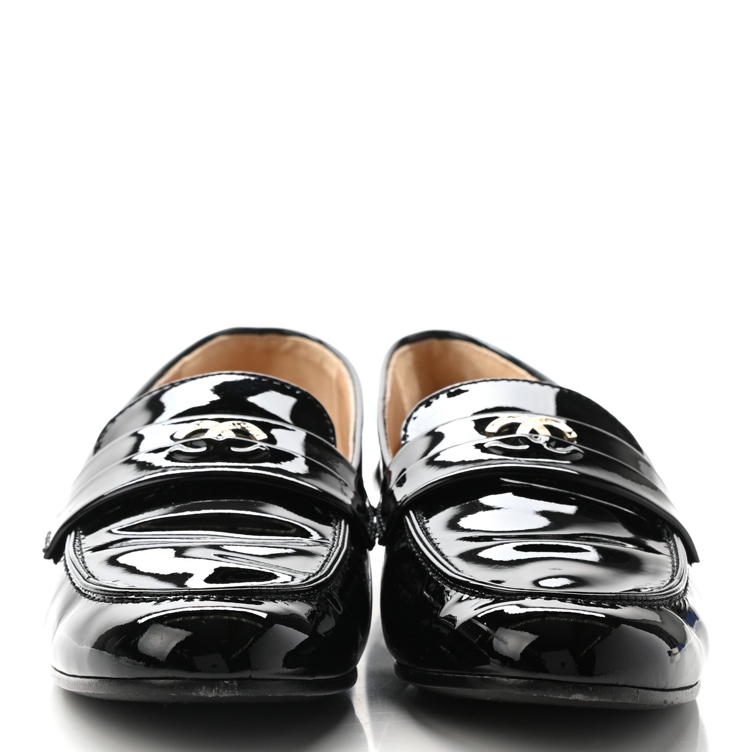 Chanel Patent CC Mocassin Loafers 42 Black 2 of 15