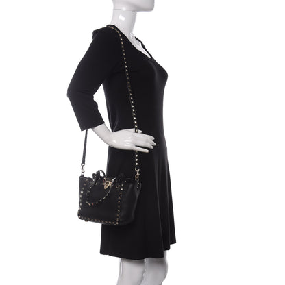 Valentino Garavani Pebbled Calfskin Mini Rockstud Tote Black 2 of 10