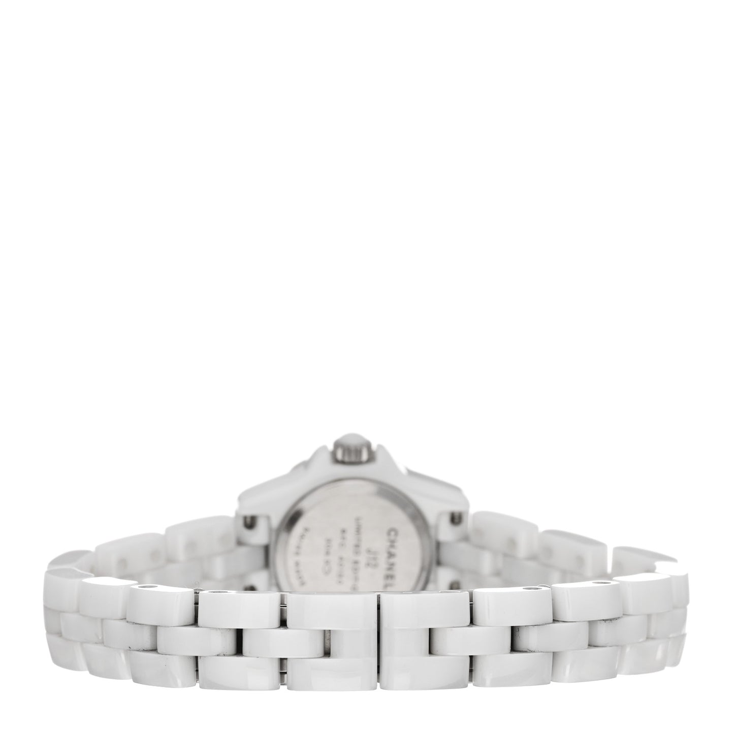 Stainless Steel Ceramic Diamond Bezel 19mm J12 Quartz Watch White