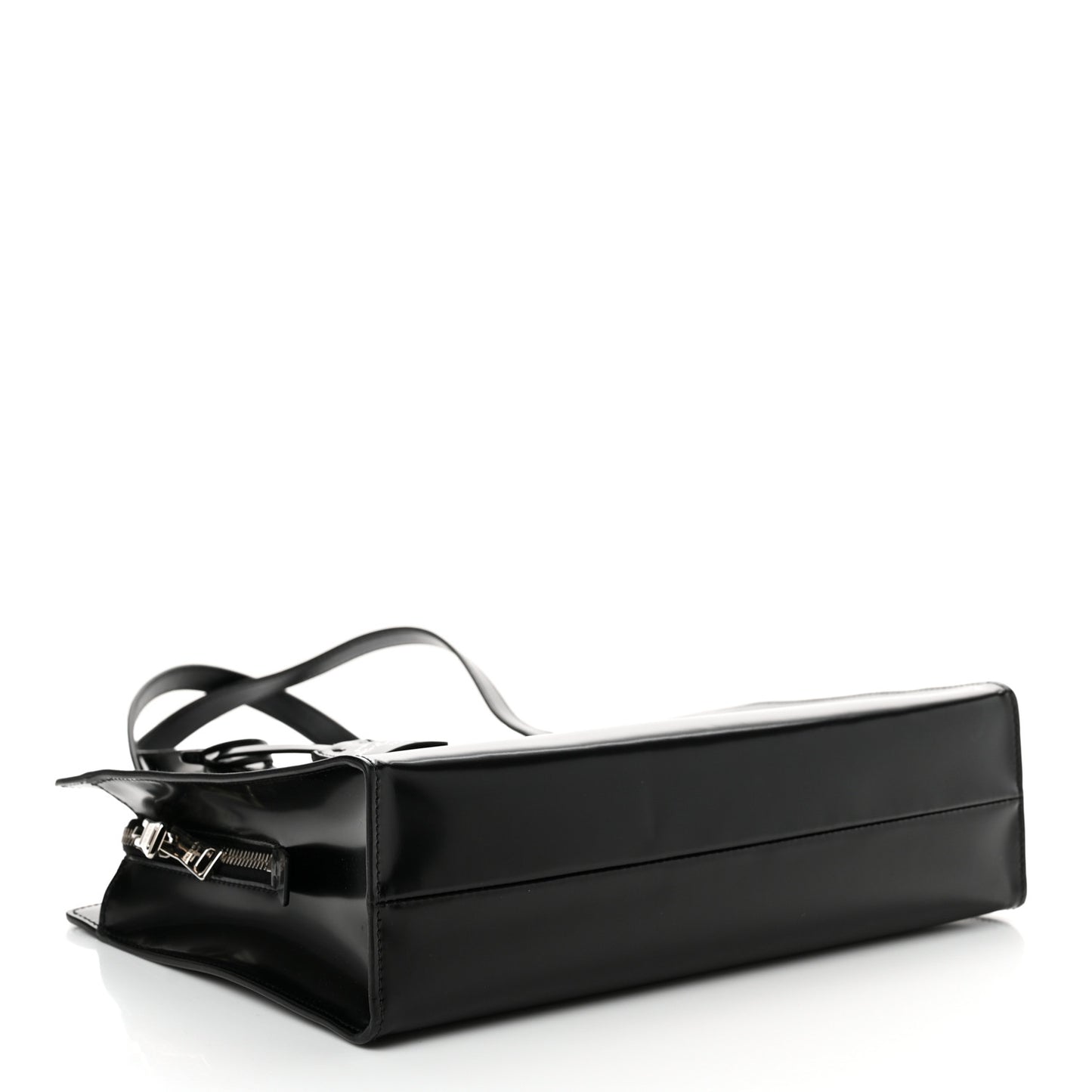 Spazzolato Medium Re-Edition 1995 Double Handle Handbag Black