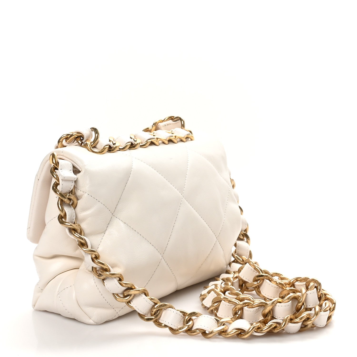 Chanel Lambskin Quilted Small Chain Top Handle Flap White 3 of 10