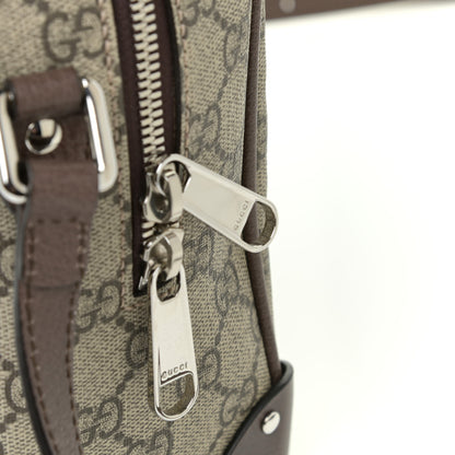 Gucci GG Supreme Monogram Textured Calfskin Square Messenger Bag Beige Ebony New Acero 11 of 12