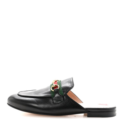 Gucci Malaga Kid Web Womens Princetown Slippers 36.5 Black 1 of 9