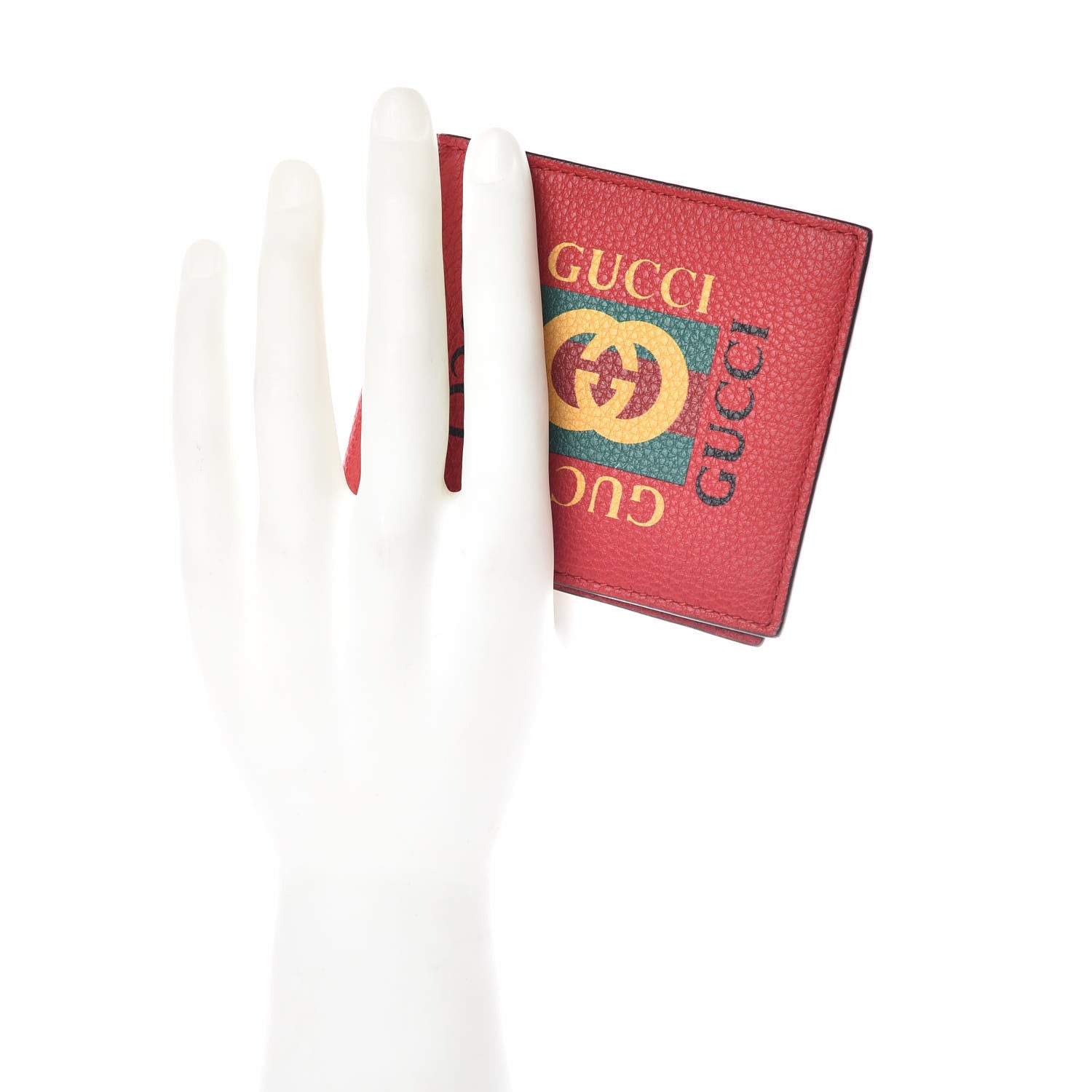 Gucci Calfskin Logo Bi-Fold Wallet Red 2 of 10
