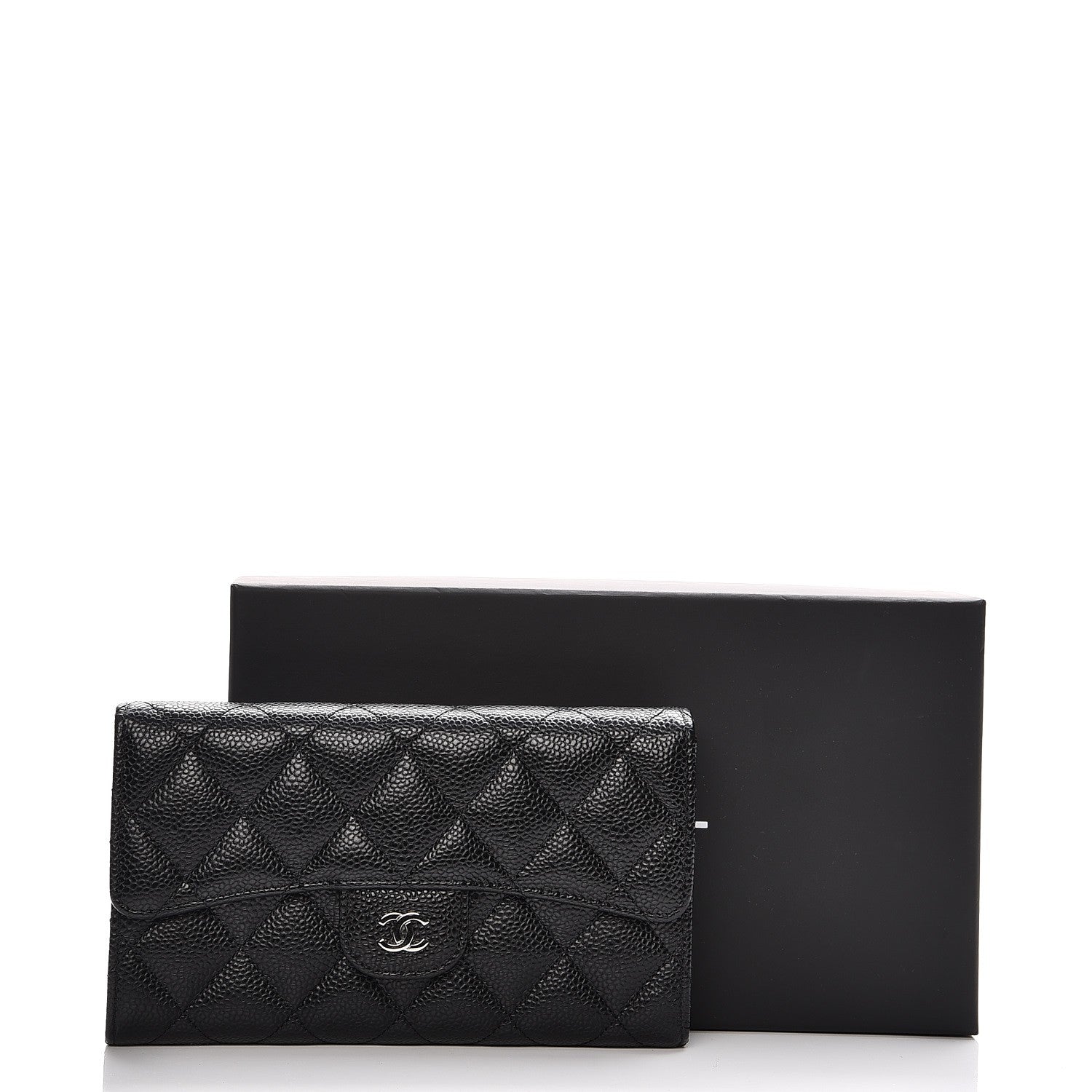 Chanel Caviar Quilted Large Flap Wallet Black 9 of 9