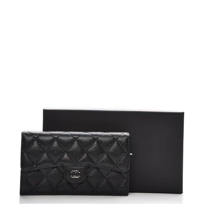 Chanel Caviar Quilted Large Flap Wallet Black 9 of 9