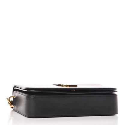 Saint Laurent Textured Calfskin Medium Classic Monogram Universite Bag Black 4 of 12
