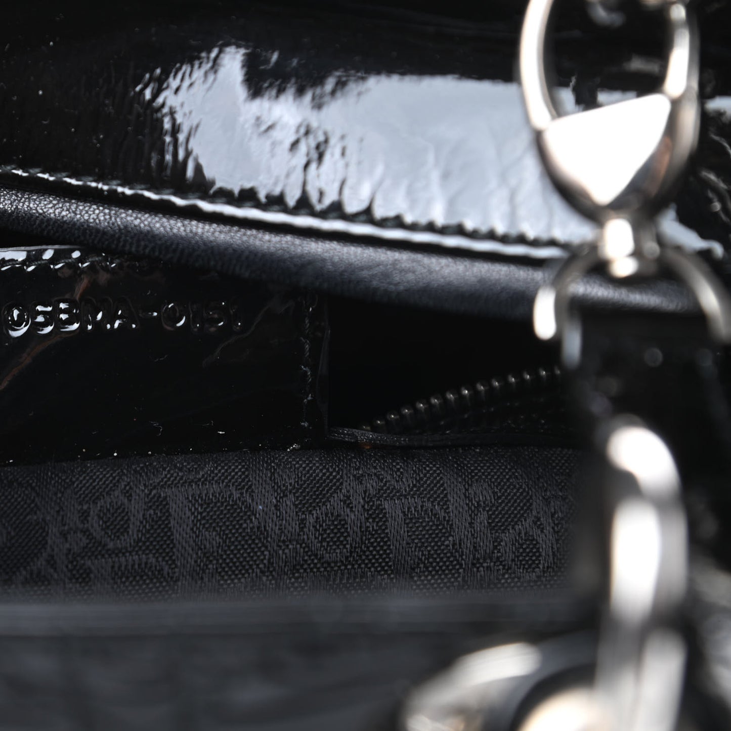 Patent Cannage Large Lady Dior Black