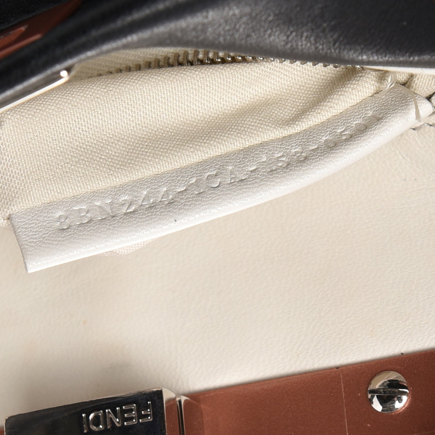Fendi Nappa Colorblock Mini Peekaboo Iconic Satchel Black White Ecstasy 8 of 9