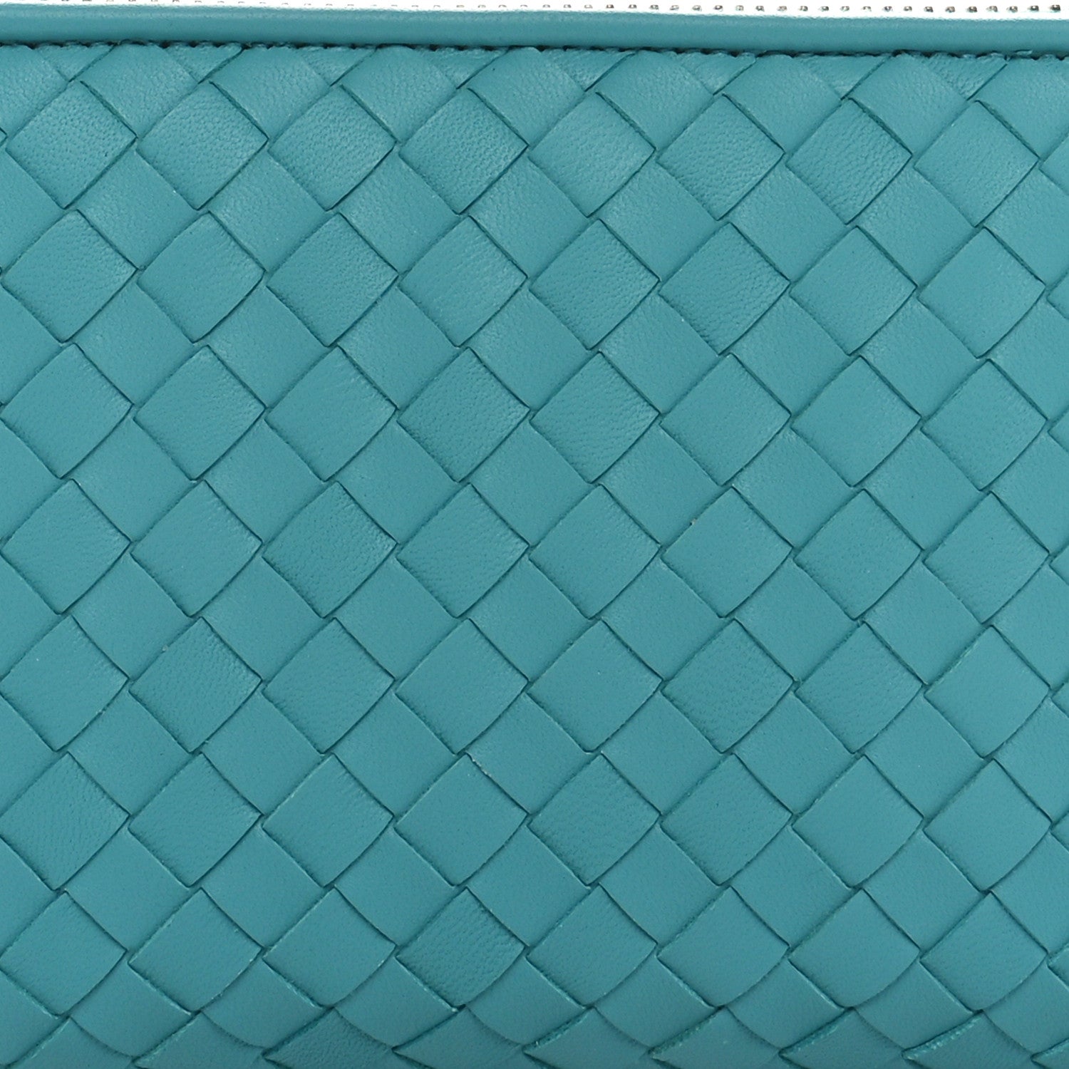 Bottega Veneta Nappa Intrecciato Zip Around Wallet Aqua 9 of 11