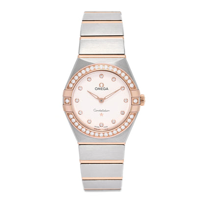 Omega Stainless Steel 18K Yellow Gold Diamond Bezel Mother of Pearl 28mm Constellation Quartz Watch 131.25.28.60.55.002 1 of 5