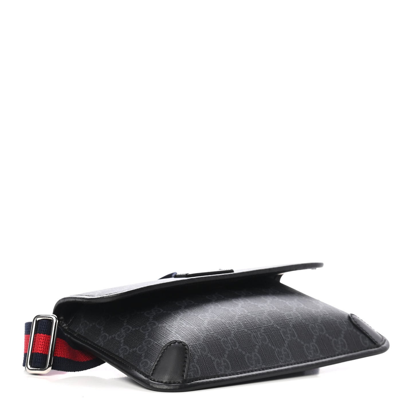 GG Supreme Monogram Web Slim Belt Bag Black Grey