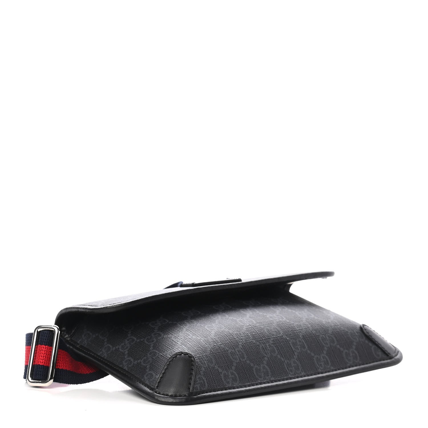 Gucci GG Supreme Monogram Web Slim Belt Bag Black Grey 4 of 11