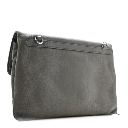 Balenciaga Chevre Silver Metallic Edge Hardware Envelope Clutch Gris Acier 4 of 16