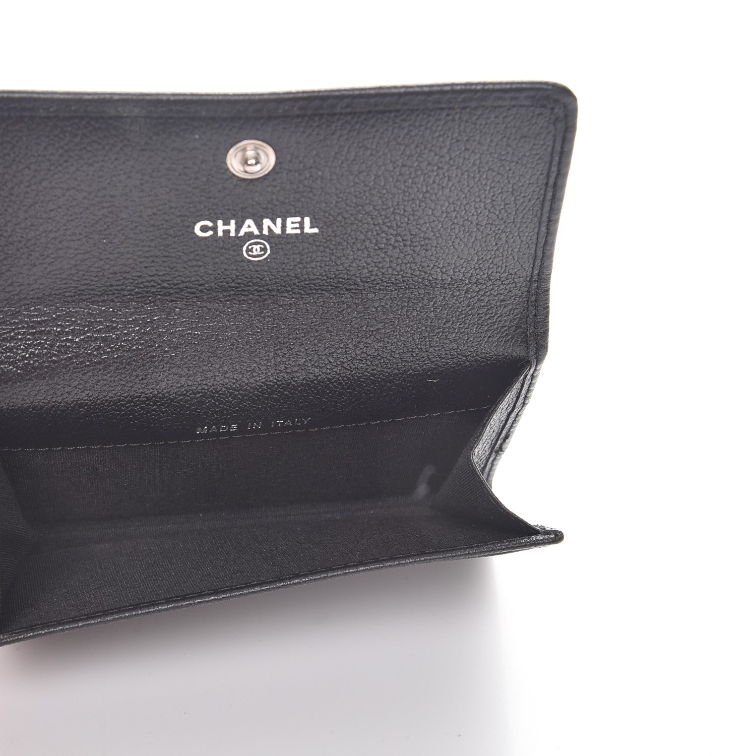 Chanel Goatskin Embossed Camellia Flap Card Holder Black 5 of 9
