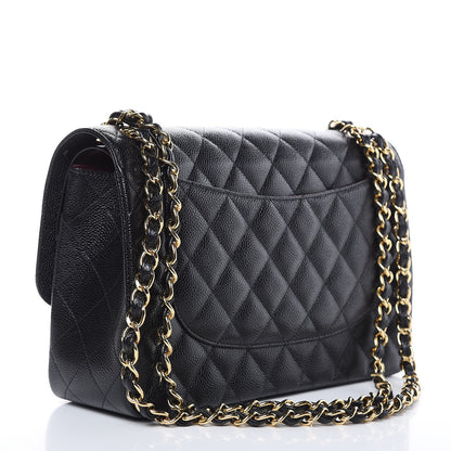 Chanel Caviar Quilted Jumbo Double Flap Black 3 of 10