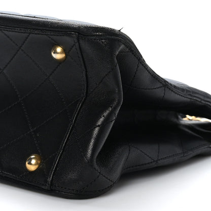 Chanel Lambskin Quilted Elegant CC Shopping Tote Navy Black 9 of 9