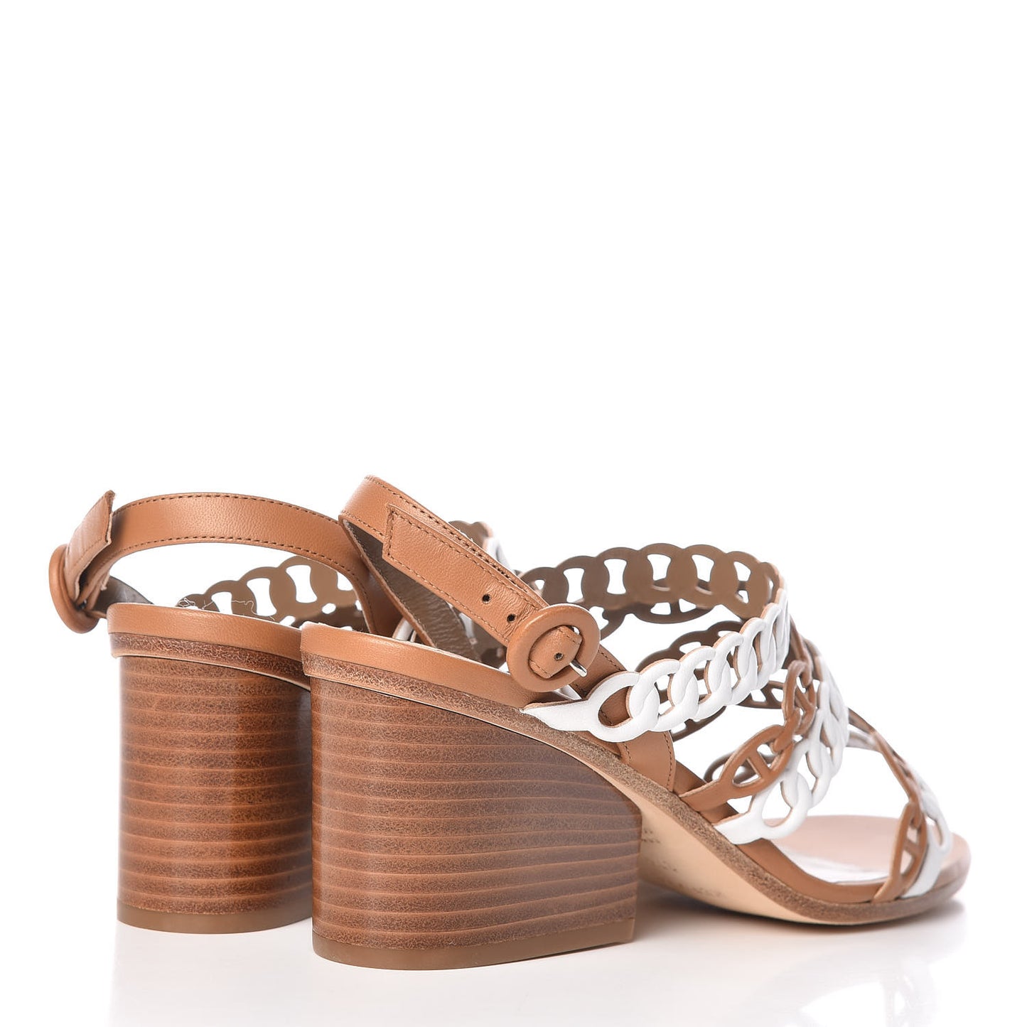 Calfskin Romanza Sandals 37.5 Palissandre White