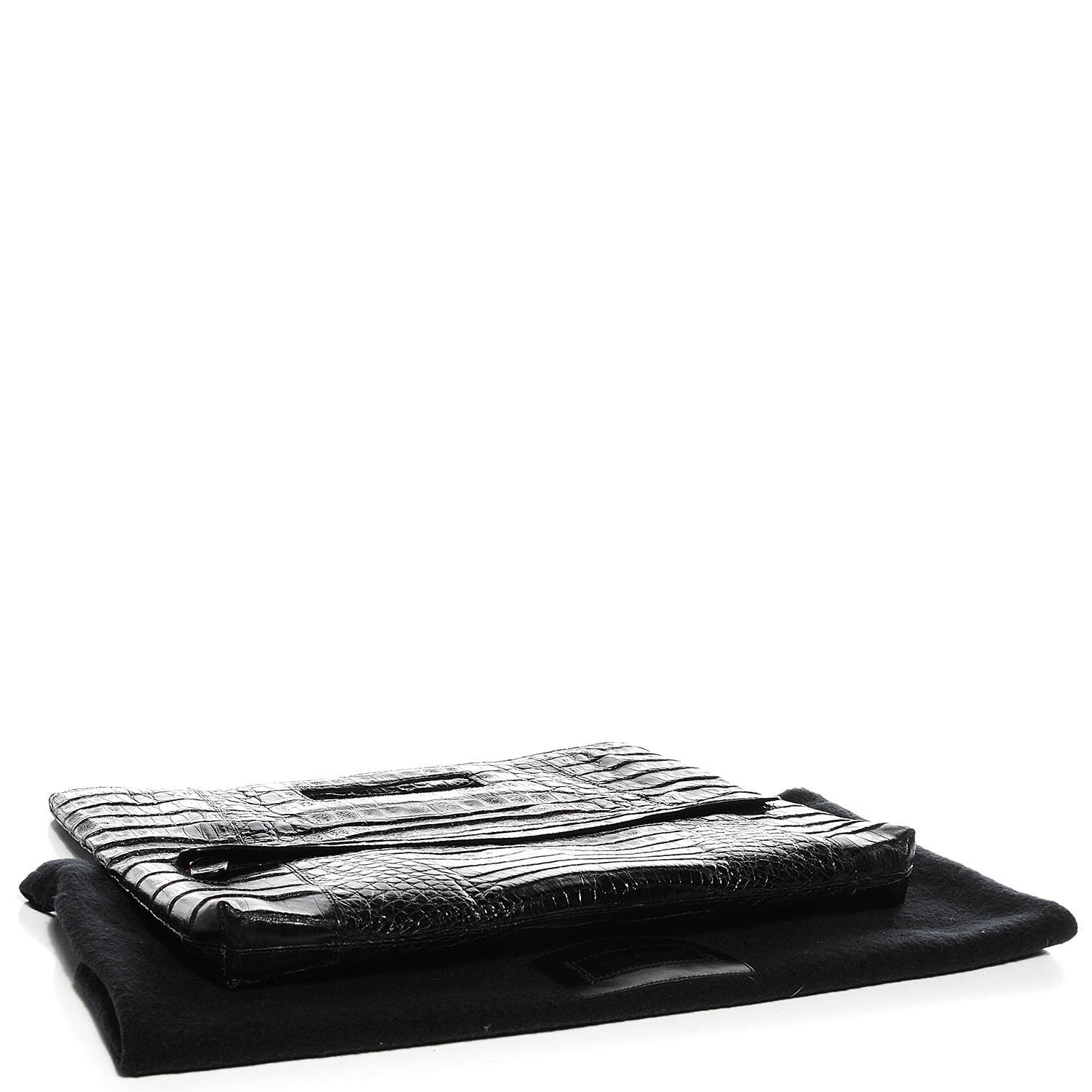Nancy Gonzalez Crocodile Envelope Convertible Clutch Black 4 of 8