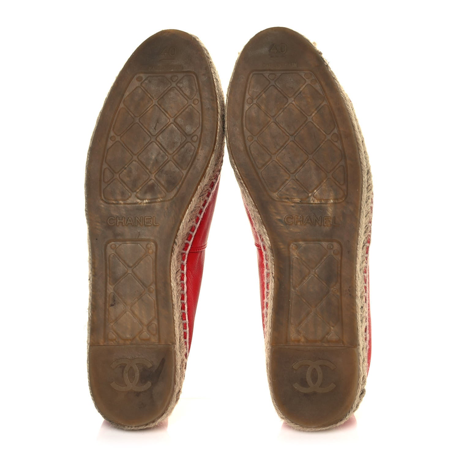 Chanel Lambskin CC Espadrilles 40 Red 5 of 9