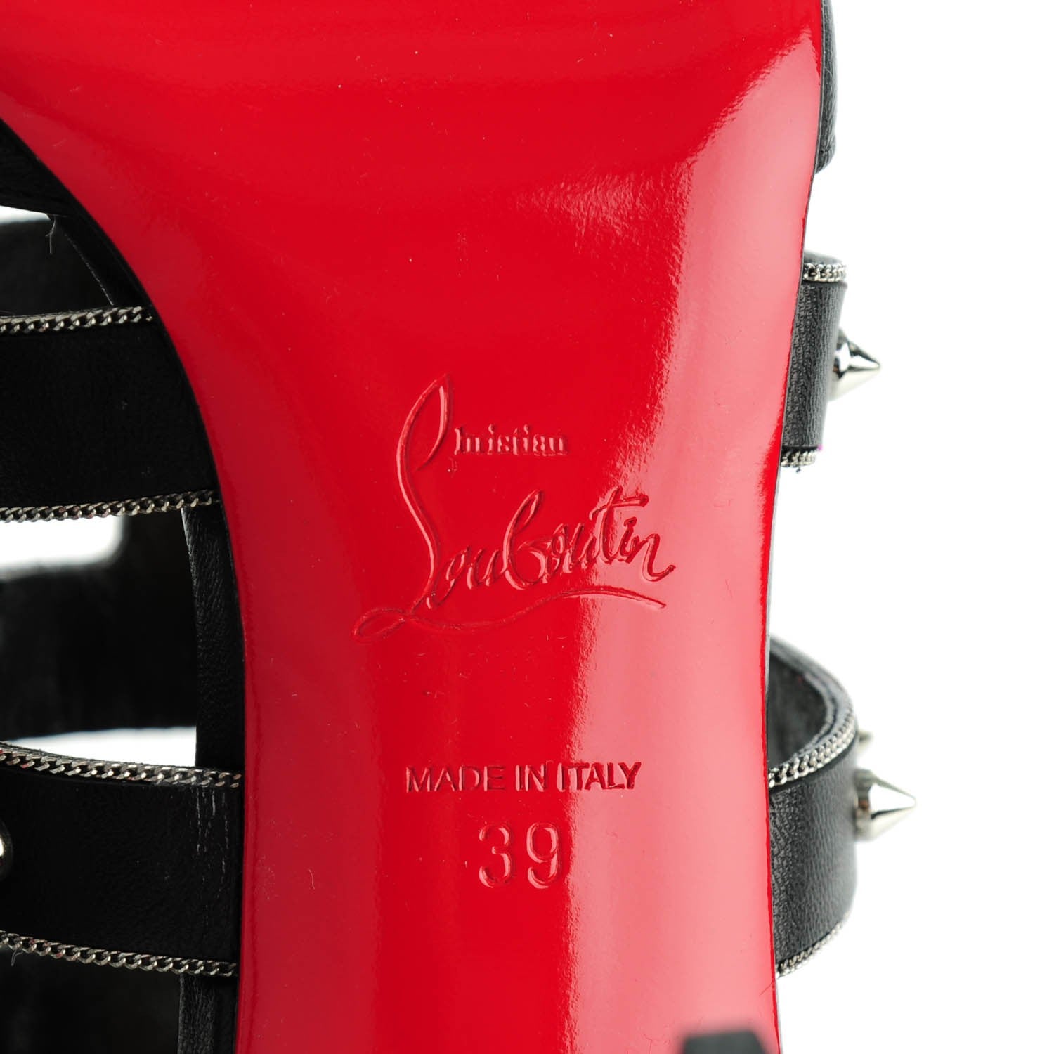 Christian Louboutin Kid Tchicaboum 85 Pumps 39 Black Silver 7 of 8