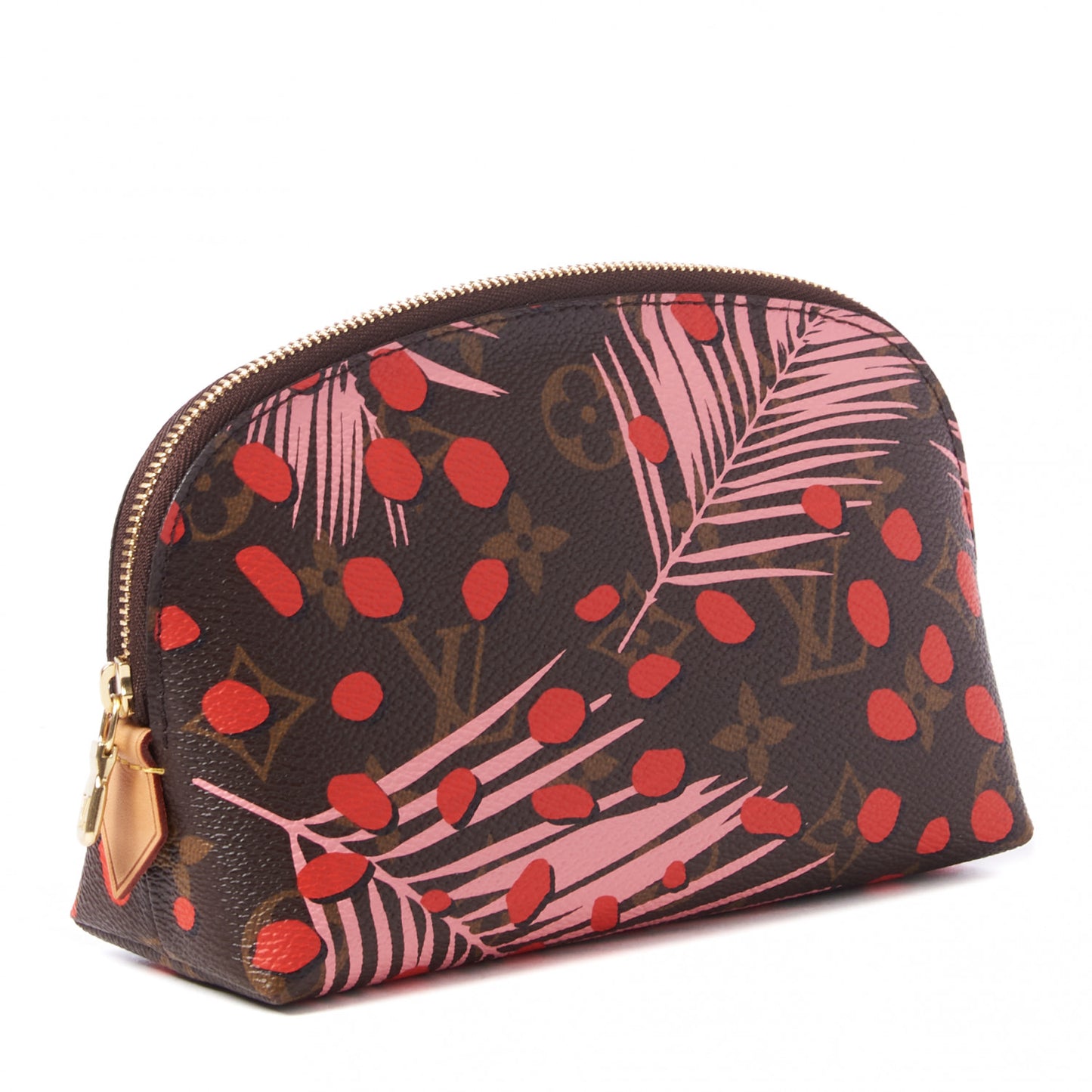 Monogram Jungle Dots Cosmetic Pouch Sugar Pink Poppy