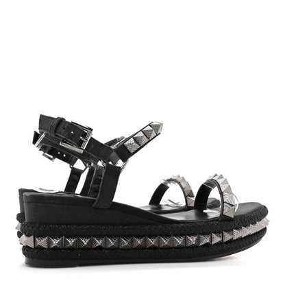 Christian Louboutin Nappa Mica Pyraclou 60 Platform Sandals 37 Version Black 4 of 14
