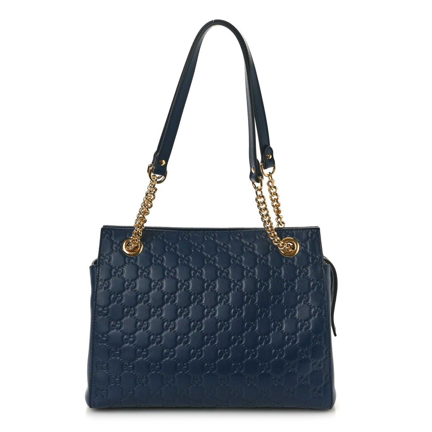 Gucci Guccissima Signature Medium Shoulder Tote Bag Blue 1 of 10