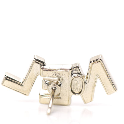 Chanel Crystal Pearl Signature Stud Earrings Gold 4 of 5