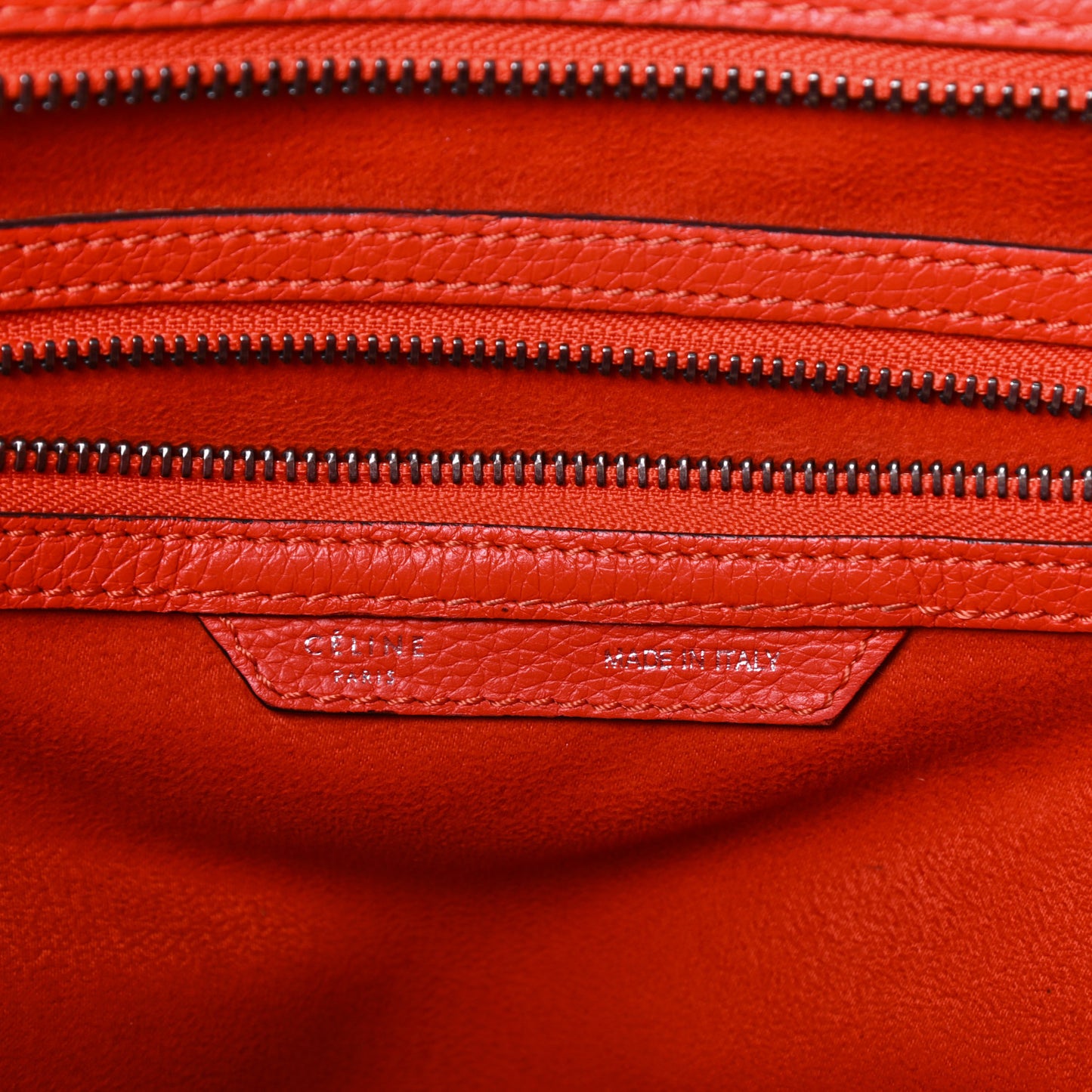 Drummed Calfskin Mini Luggage Vermillion