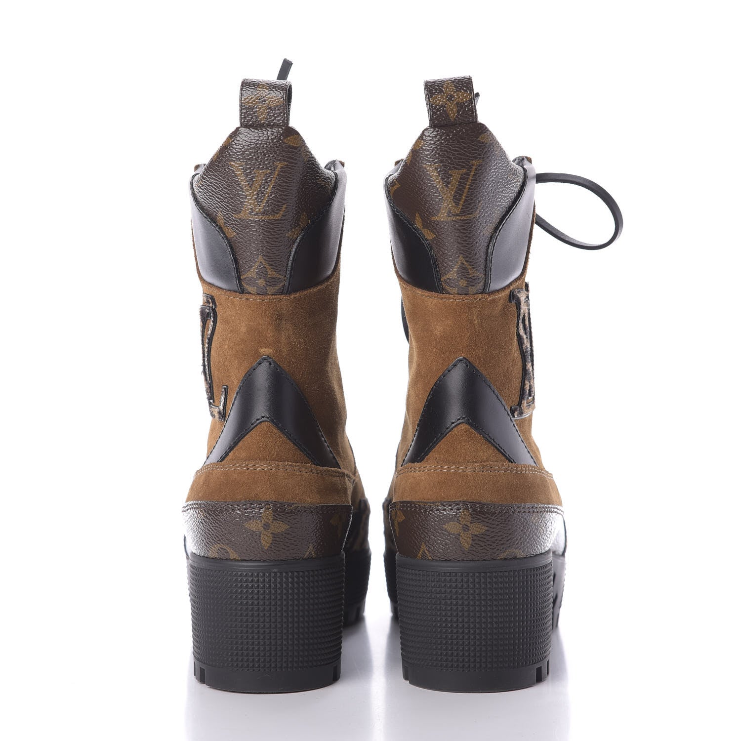 Louis Vuitton Suede Calfskin Monogram Laureate Platform Desert Boots 37.5 Cognac 5 of 9