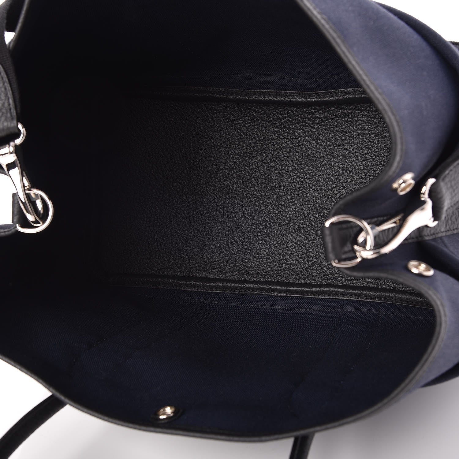 Hermes Toile Militaire Vache Country Garden Party Pockets 36 MM Tote Bleu Marine 5 of 9
