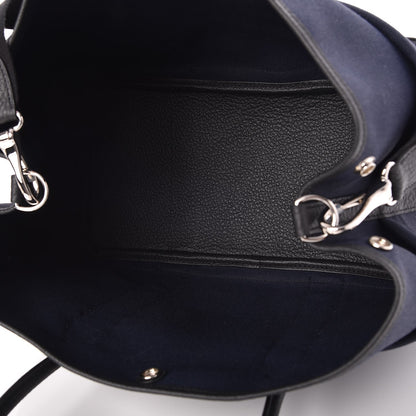 Hermes Toile Militaire Vache Country Garden Party Pockets 36 MM Tote Bleu Marine 5 of 9