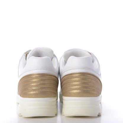 Chanel Calfskin Laminated Lambskin CC Sneakers 41 White Gold 3 of 8