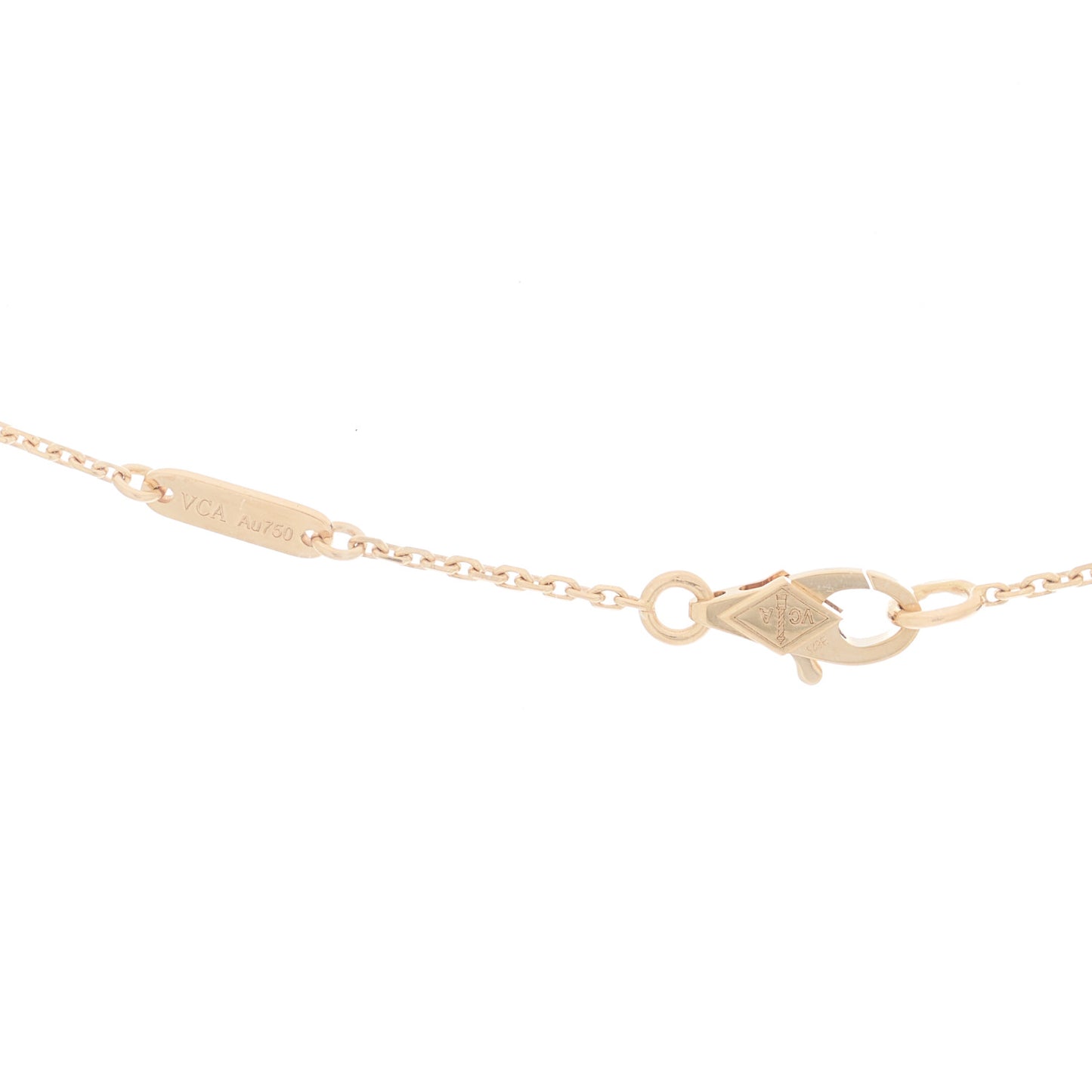 18K Rose Gold Carnelian Sweet Alhambra Pendant Necklace
