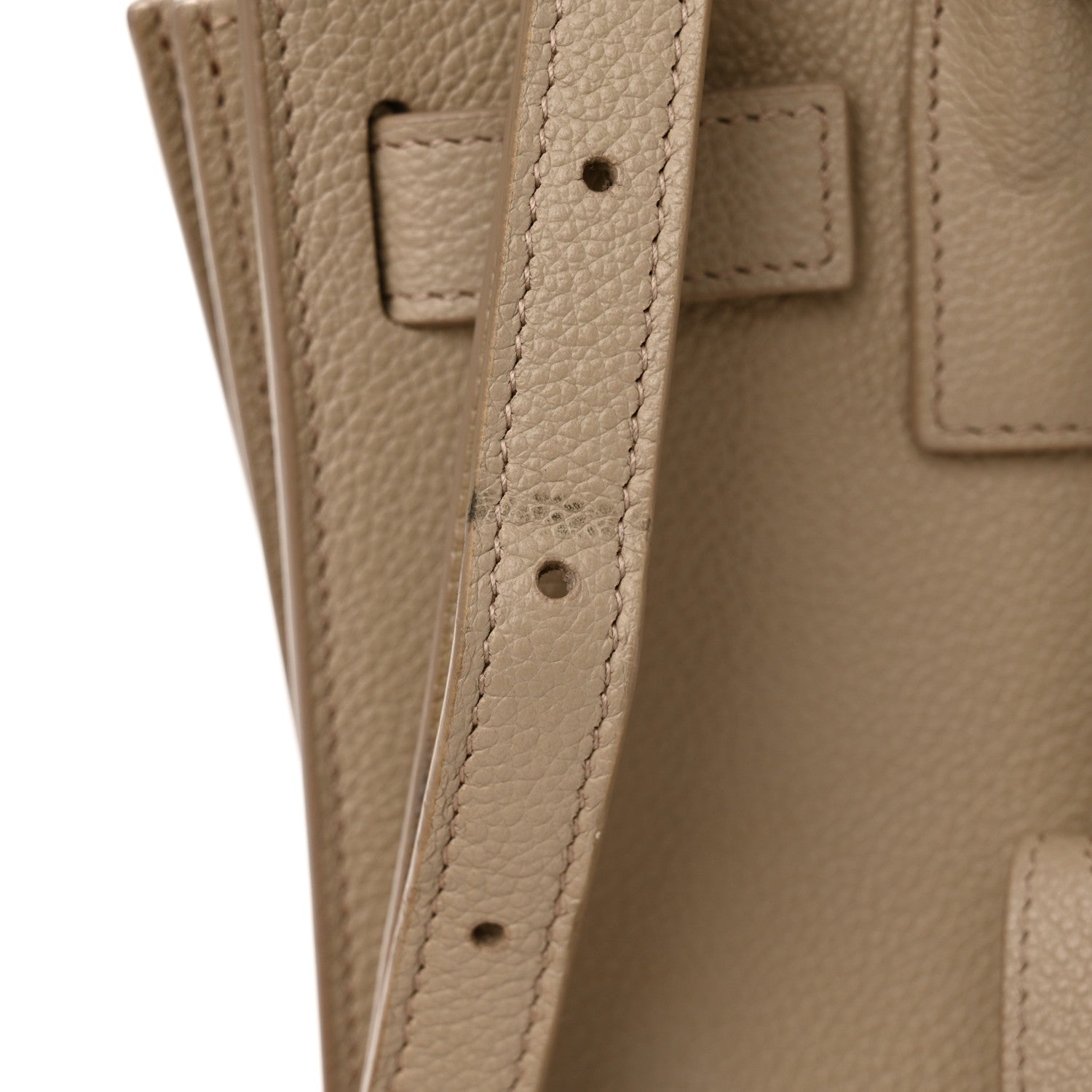 Saint Laurent Grained Calfskin Nano Sac De Jour Sea Salt 13 of 14