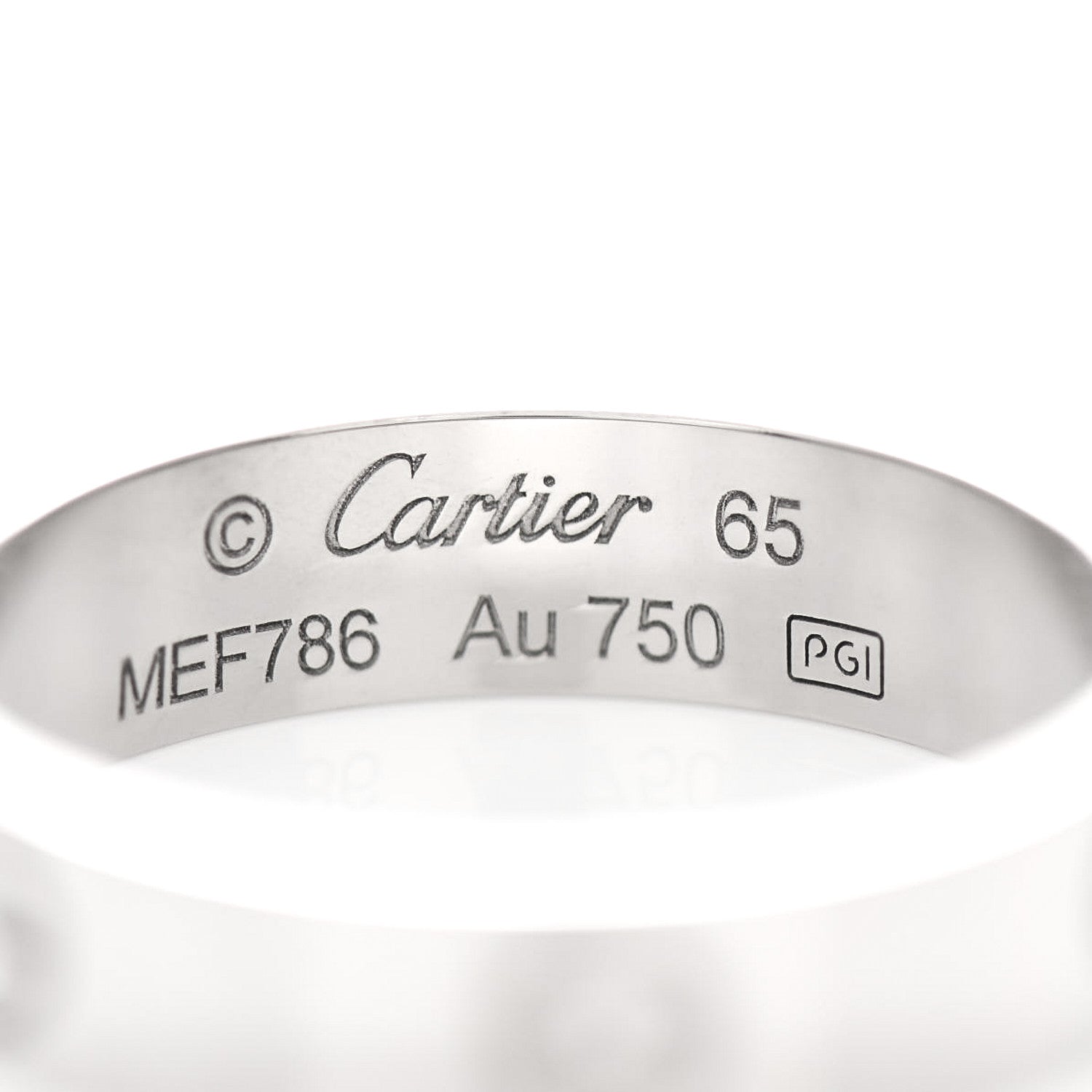 Cartier 18K White Gold 5.5mm LOVE Ring 65 11 4 of 5