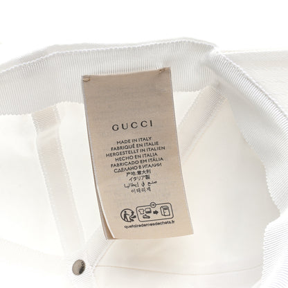 Gucci Cotton Embroidered Logo Script Baseball Hat M Great White 8 of 8