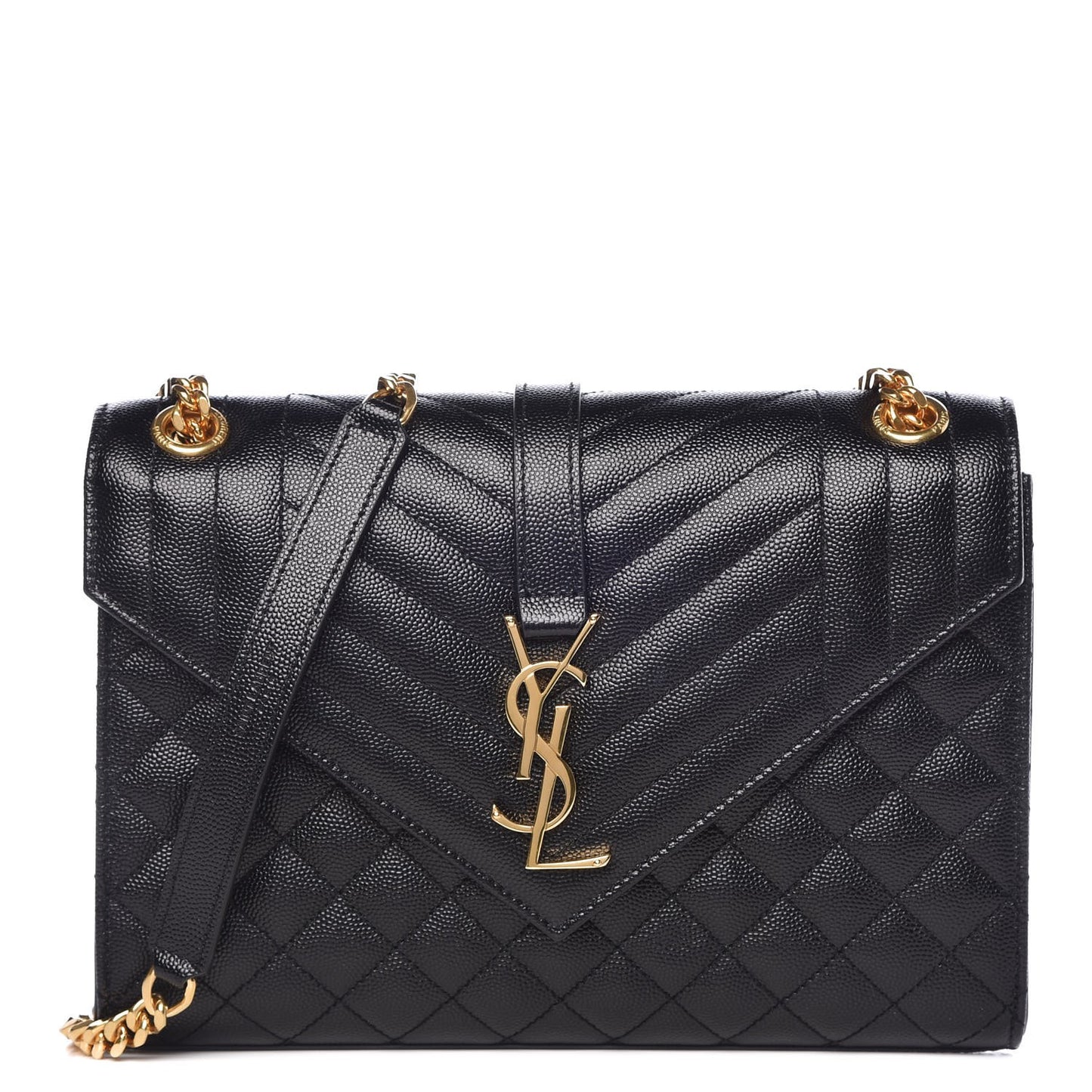 Grain De Poudre Textured Mixed Matelasse Triquilt Medium Monogram Satchel Black