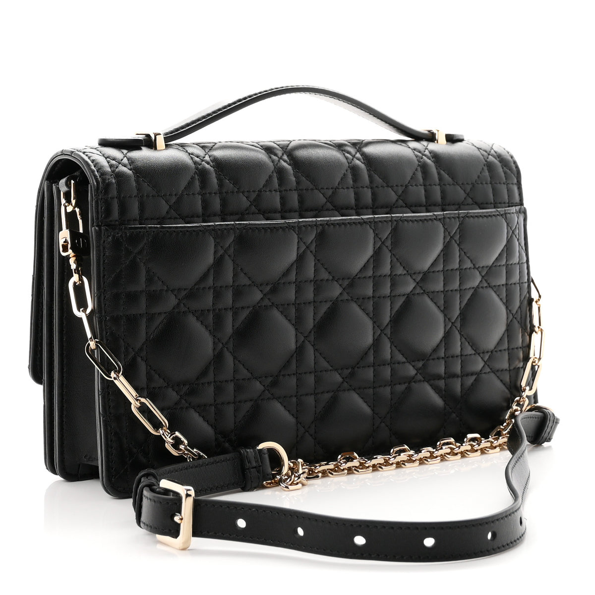 Lambskin Cannage My Dior Top Handle Bag Black