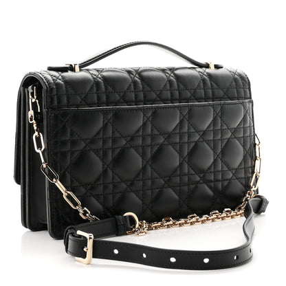 Christian Dior Lambskin Cannage My Dior Top Handle Bag Black 3 of 9