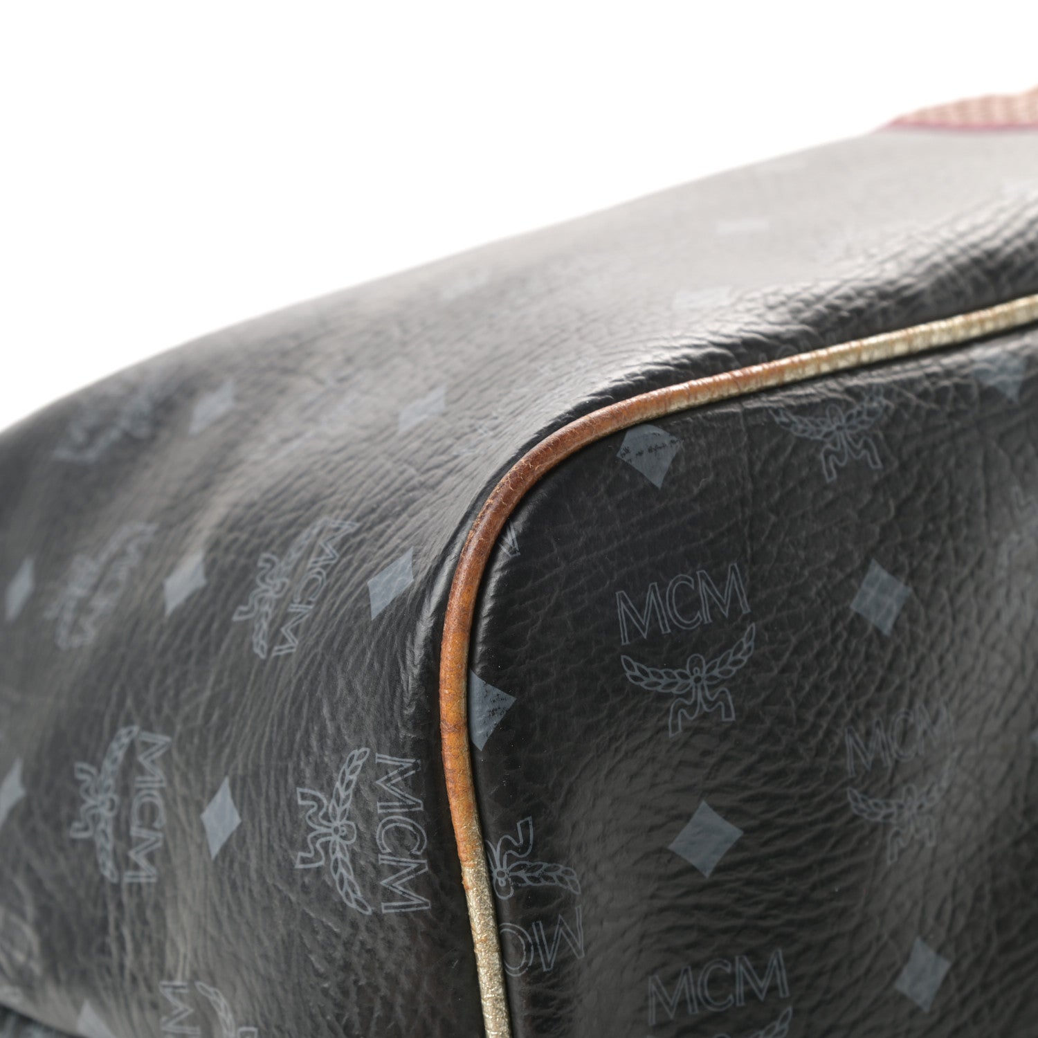 MCM Visetos Striped Munich Lion Tote Black 10 of 18