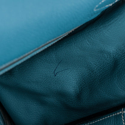 Hermes Togo Kelly Retourne 32 Blue Jean 24 of 30
