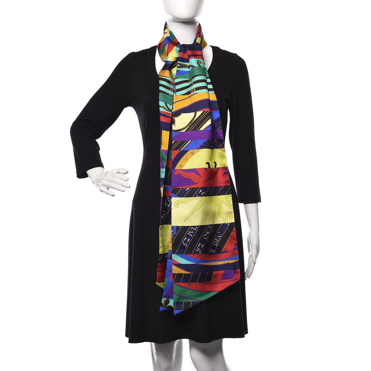 Hermes Silk Astrologie Nouvelle Maxi Twilly Violet Vert Jaune 2 of 6