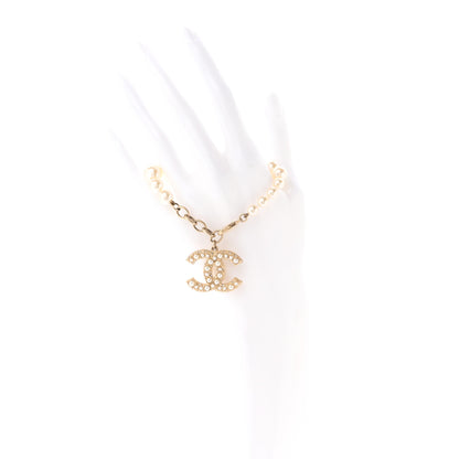 Chanel Graduated Pearl Crystal CC Bracelet Gold 2 of 4