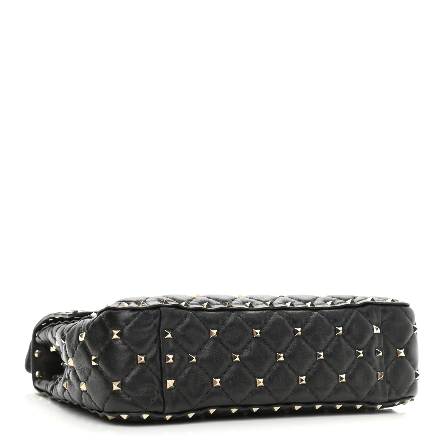 Valentino Garavani Lambskin VLTN Print Medium Rockstud Spike Shoulder Bag Black 4 of 10