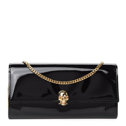 Alexander McQueen Patent Skull Wallet on Chain Black 1 of 9