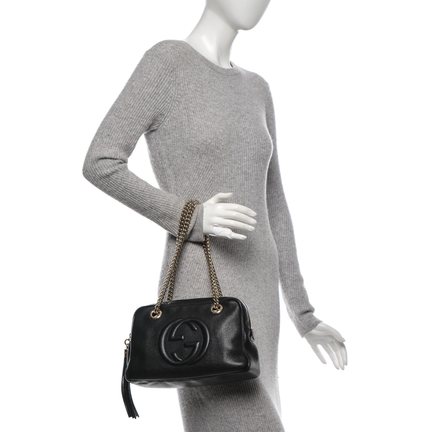 Pebbled Calfskin Small Soho Bowler Black