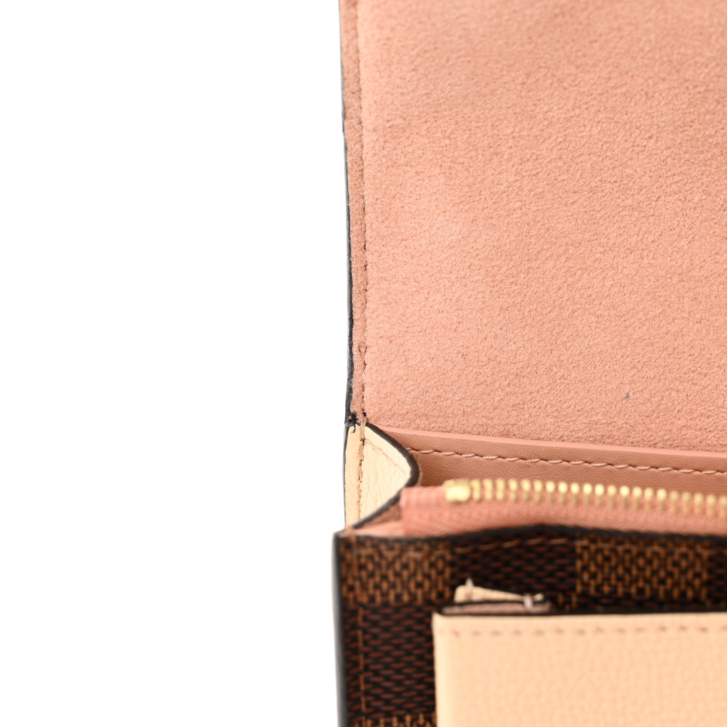 Damier Ebene Vavin Chain Wallet Creme